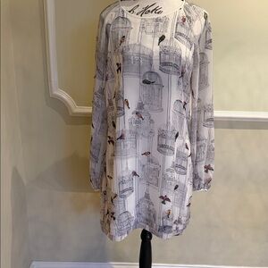 Ted Baker White Dress with Birdcage  Print Sequence